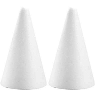 2x hobby/diy piepschuim kegels vormen 12 cm