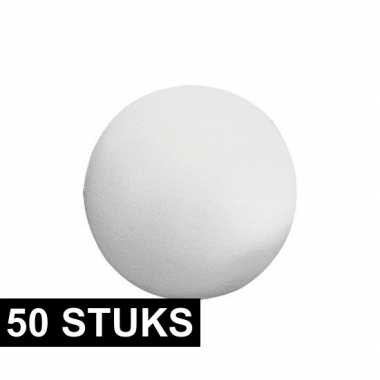 50x piepschuim ballen/bollen van 3 cm hobby vormen