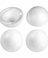 12x stuks hobby diy holle piepschuim bal bol 20 cm halve schalen