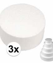 3x piepschuim schijf 30 cm breed en 7 cm hoog