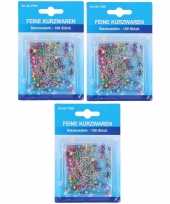 3x setjes van 100x gekleurde kopspelden 35 mm