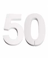 Cijfer 50 wit piepschuim