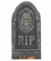 Rip kerkhof grafsteen met schedel 65 cm halloween decoratie